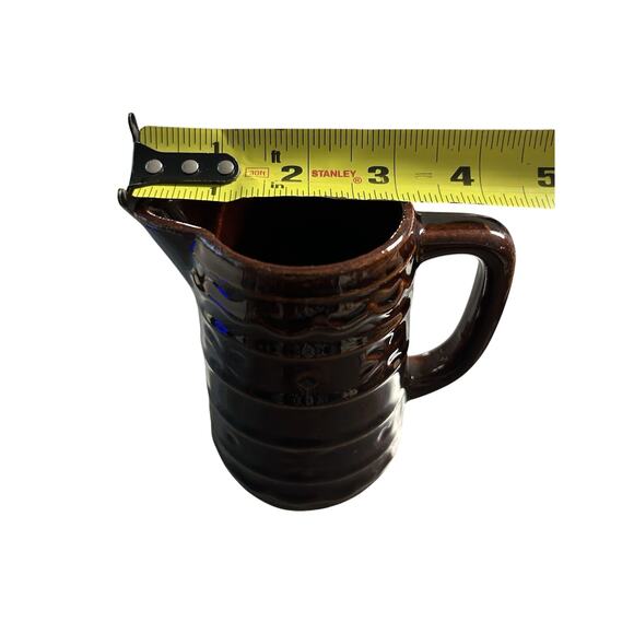 Marcrest Daisy & Dot 4.5” Creamer Small Pitcher Vintage USA Brown Stoneware - Picture 3 of 4